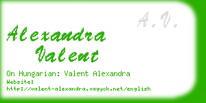 alexandra valent business card